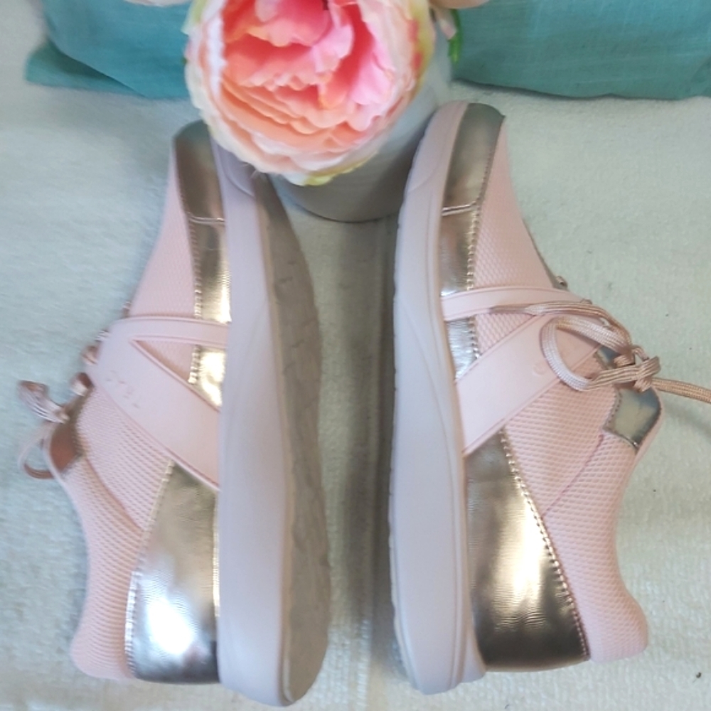 TRAQ by Alegria sneakers walking shoes pink gold - Picture 10 of 15